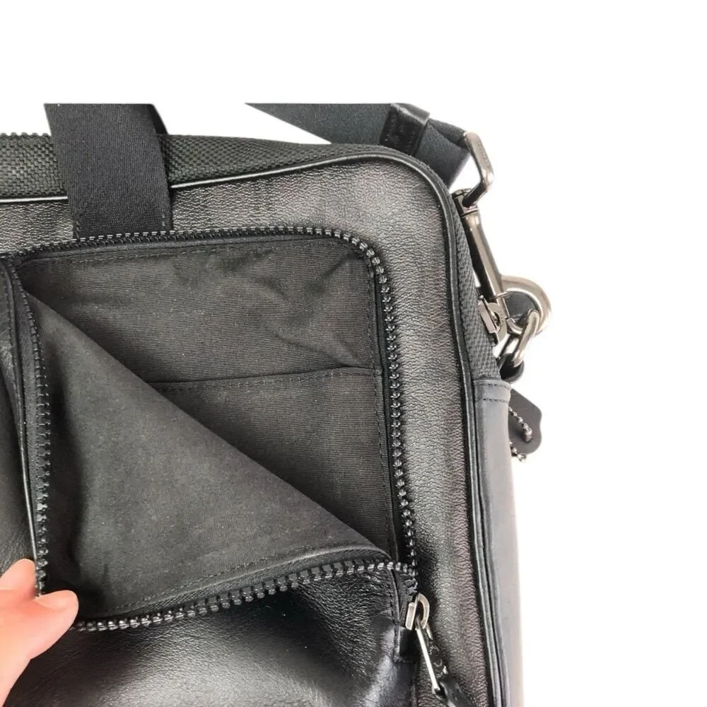 COACH Rider Briefcase Crossbody Bag Mens Signature Leather Laptop Office Travel